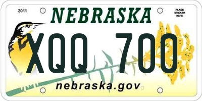 NE license plate XQQ700