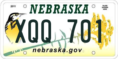 NE license plate XQQ701