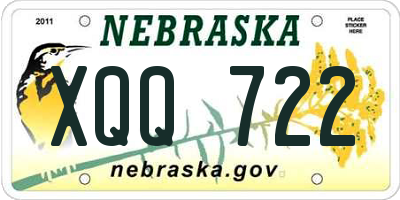 NE license plate XQQ722