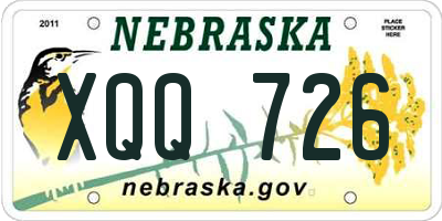 NE license plate XQQ726