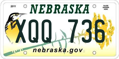 NE license plate XQQ736