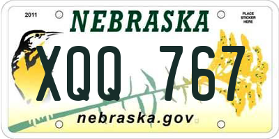 NE license plate XQQ767