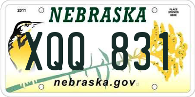 NE license plate XQQ831