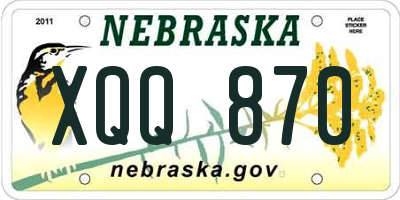 NE license plate XQQ870