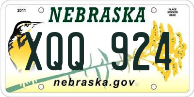 NE license plate XQQ924