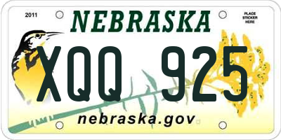 NE license plate XQQ925