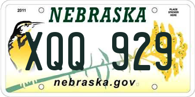 NE license plate XQQ929