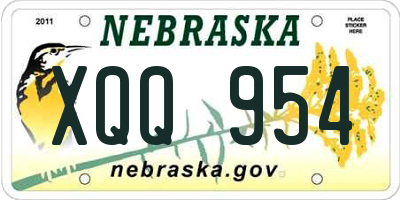 NE license plate XQQ954