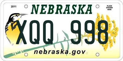 NE license plate XQQ998
