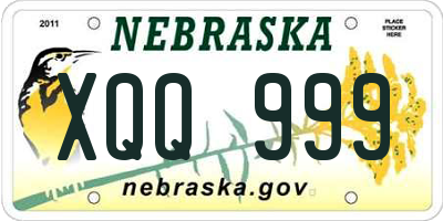 NE license plate XQQ999