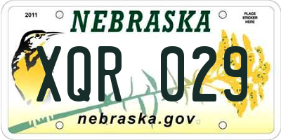 NE license plate XQR029