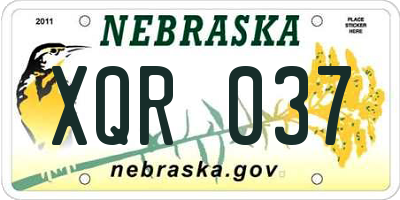 NE license plate XQR037