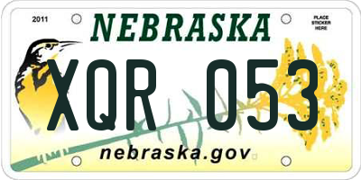 NE license plate XQR053