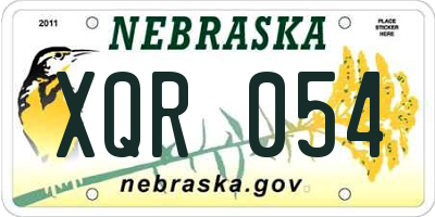 NE license plate XQR054