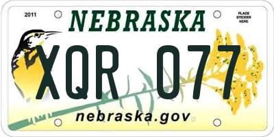 NE license plate XQR077