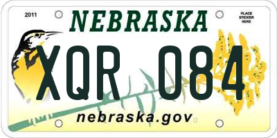 NE license plate XQR084