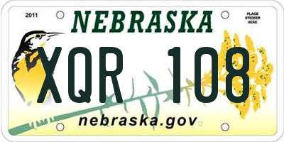 NE license plate XQR108