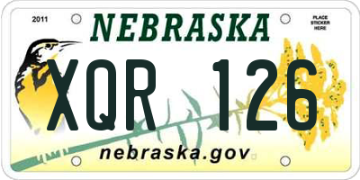 NE license plate XQR126