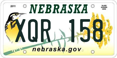NE license plate XQR158