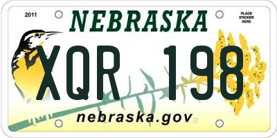 NE license plate XQR198