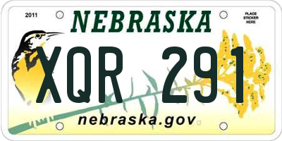 NE license plate XQR291