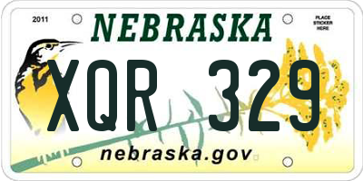 NE license plate XQR329