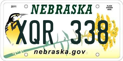 NE license plate XQR338