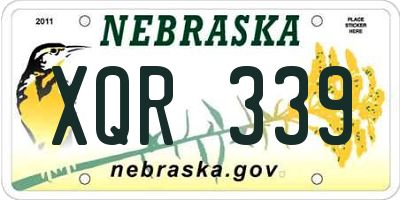 NE license plate XQR339
