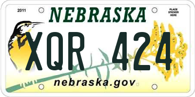 NE license plate XQR424