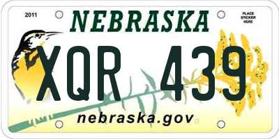 NE license plate XQR439