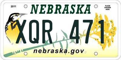 NE license plate XQR471