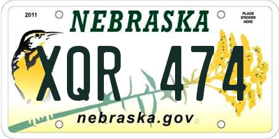 NE license plate XQR474