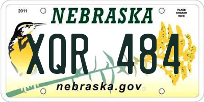 NE license plate XQR484