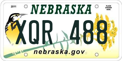 NE license plate XQR488