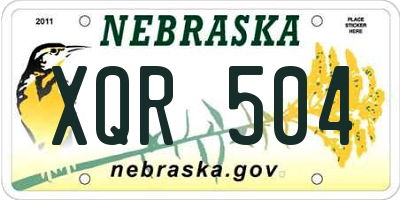 NE license plate XQR504
