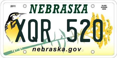 NE license plate XQR520