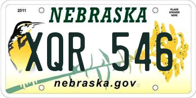 NE license plate XQR546