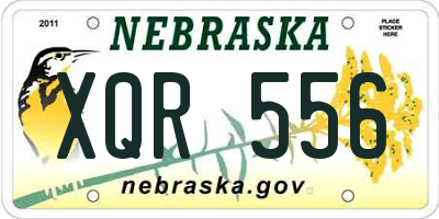 NE license plate XQR556