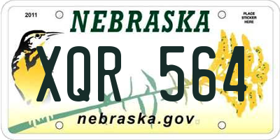 NE license plate XQR564