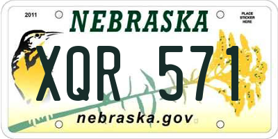 NE license plate XQR571