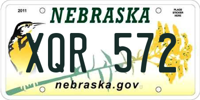 NE license plate XQR572