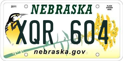 NE license plate XQR604