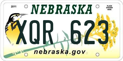 NE license plate XQR623