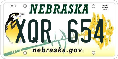 NE license plate XQR654