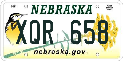 NE license plate XQR658