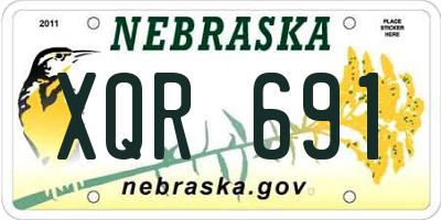 NE license plate XQR691