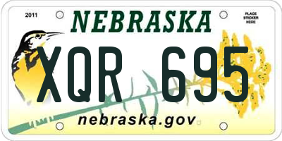 NE license plate XQR695