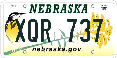 NE license plate XQR737