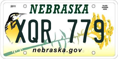 NE license plate XQR779