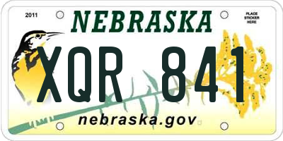 NE license plate XQR841